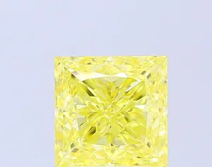 2.05ct PRINCESS Fancy Vivid Yellow VVS2 Coloured Lab diamond