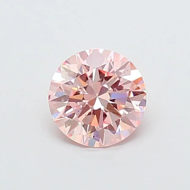 0.83ct ROUND Fancy Intense Pink VS2 Coloured Lab diamond