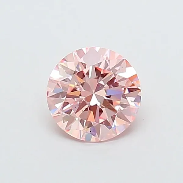 0.83ct ROUND Fancy Intense Pink VS2 Coloured Lab diamond