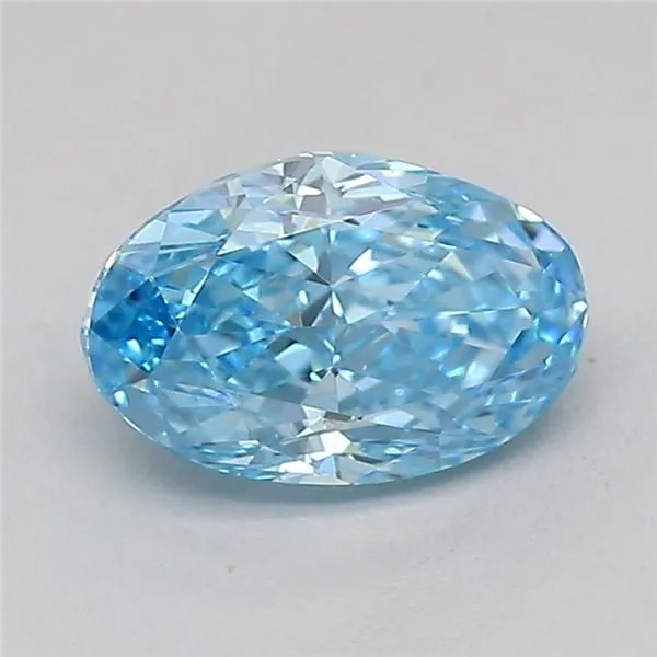 0.7ct OVAL Fancy Vivid Blue VS1 Coloured Lab diamond