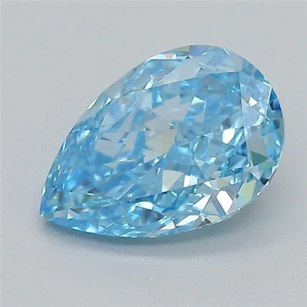 0.71ct PEAR Fancy Vivid Blue VVS2 Coloured Lab diamond