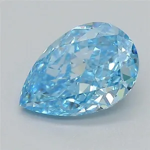 0.71ct PEAR Fancy Vivid Blue VVS2 Coloured Lab diamond