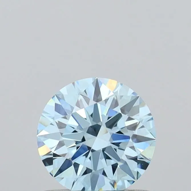 0.72ct ROUND Fancy Vivid Blue VVS2 Coloured Lab diamond