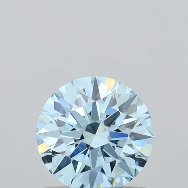 0.72ct ROUND Fancy Vivid Blue VVS2 Coloured Lab diamond