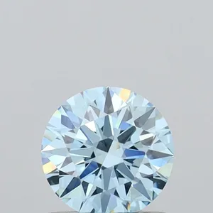 0.72ct ROUND Fancy Vivid Blue VVS2 Coloured Lab diamond