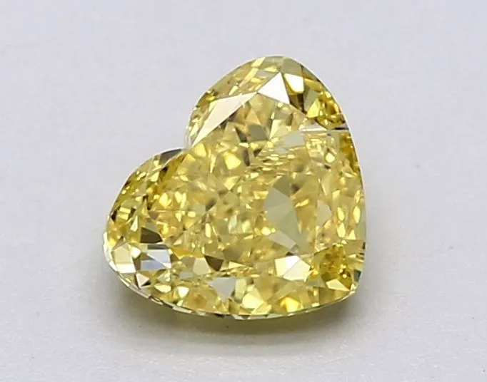 1.51ct HEART Fancy Vivid Yellow VVS2 Coloured Lab diamond