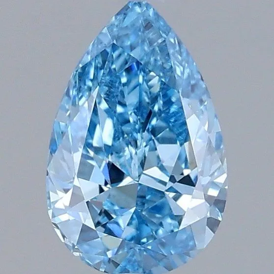0.94ct PEAR Fancy Vivid Blue VS1 Coloured Lab diamond