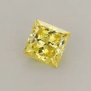 0.36ct PRINCESS Fancy Vivid Yellow VS2 Coloured Lab diamond