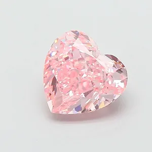 1.53ct HEART Fancy Vivid Pink VS1 Coloured Lab diamond