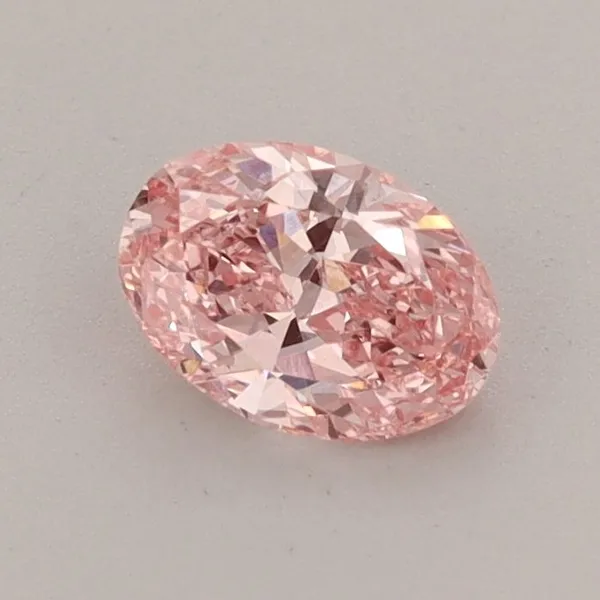 0.55ct OVAL Fancy Vivid Pink VS1 Coloured Lab diamond