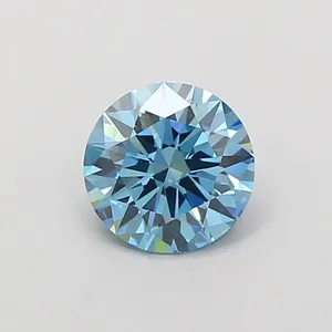 1.08ct ROUND Fancy Vivid Blue VVS2 Coloured Lab diamond