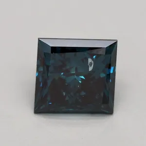 1.25ct PRINCESS Fancy Deep Greenish Blue SI2 Coloured Lab diamond