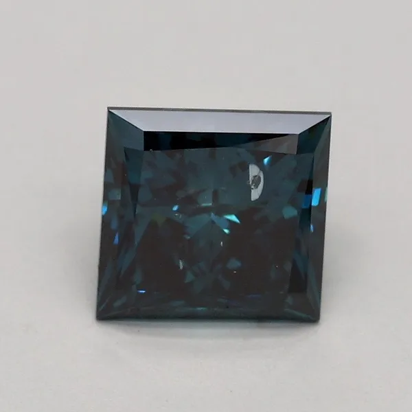 1.25ct PRINCESS Fancy Deep Greenish Blue SI2 Coloured Lab diamond