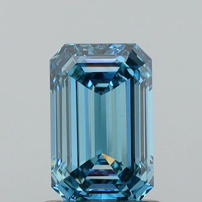 1.04ct EMERALD Fancy Vivid Blue VS1 Coloured Lab diamond