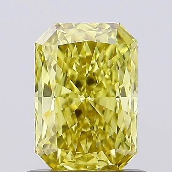 0.92ct RADIANT Fancy Intense Yellow VVS2 Coloured Lab diamond