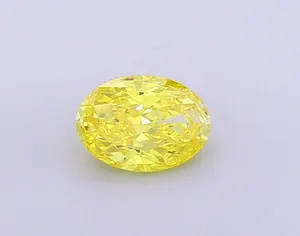 1ct OVAL Fancy Vivid Yellow VS1 Coloured Lab diamond