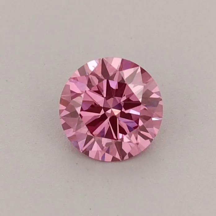 0.36ct ROUND Fancy Vivid Pink VVS2 Coloured Lab diamond
