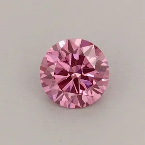 0.36ct ROUND Fancy Vivid Pink VVS2 Coloured Lab diamond