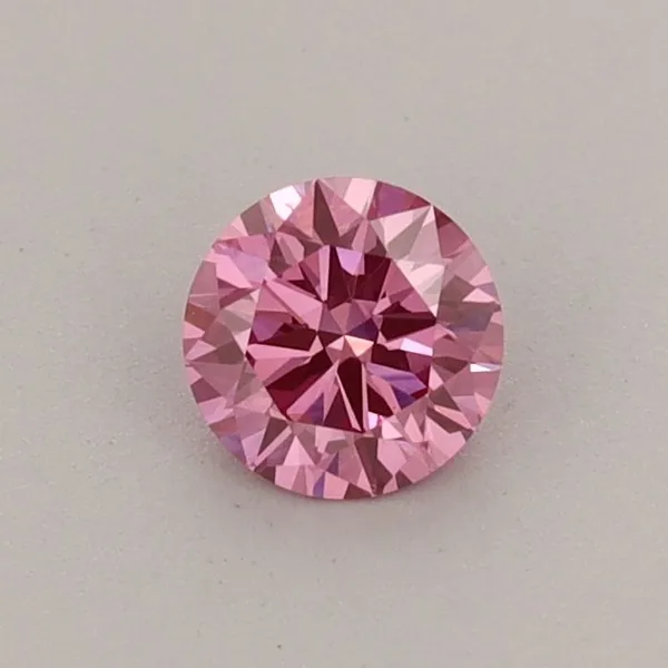 0.36ct ROUND Fancy Vivid Pink VVS2 Coloured Lab diamond