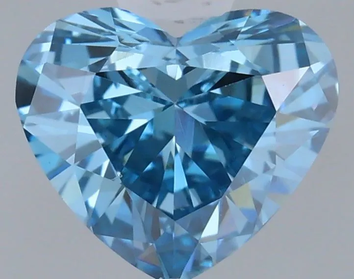 0.51ct HEART Fancy Vivid Blue VS1 Coloured Lab diamond