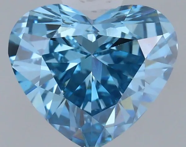 0.51ct HEART Fancy Vivid Blue VS1 Coloured Lab diamond