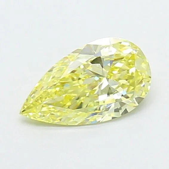 0.69ct PEAR Fancy Intense Yellow VVS2 Coloured Lab diamond