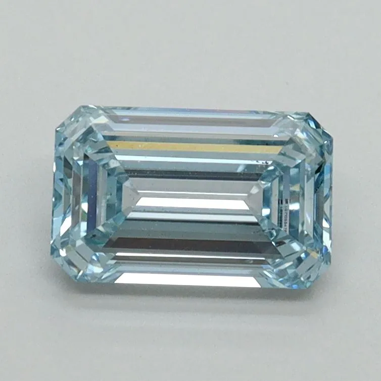 1.03ct EMERALD Fancy Intense Blue VS1 Coloured Lab diamond