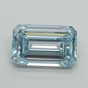 1.03ct EMERALD Fancy Intense Blue VS1 Coloured Lab diamond