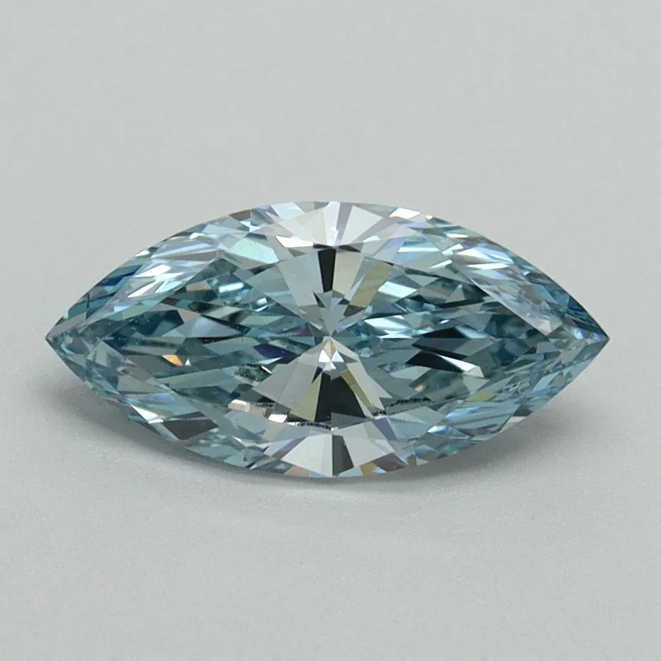 1.00ct MARQUISE Fancy Vivid Blue VVS2 Coloured Lab diamond