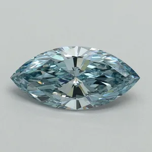 1ct MARQUISE Fancy Vivid Blue VVS2 Coloured Lab diamond