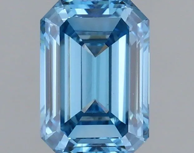 0.43ct EMERALD Fancy Vivid Blue VS1 Coloured Lab diamond