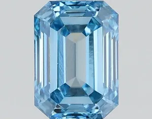 0.62ct EMERALD Fancy Vivid Blue VS2 Coloured Lab diamond