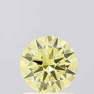 0.81ct ROUND Fancy Intense Yellow VVS2 Coloured Lab diamond