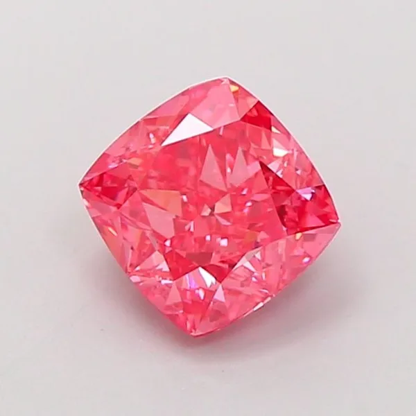 1.27ct CUSHION Fancy Vivid Pink VS1 Coloured Lab diamond