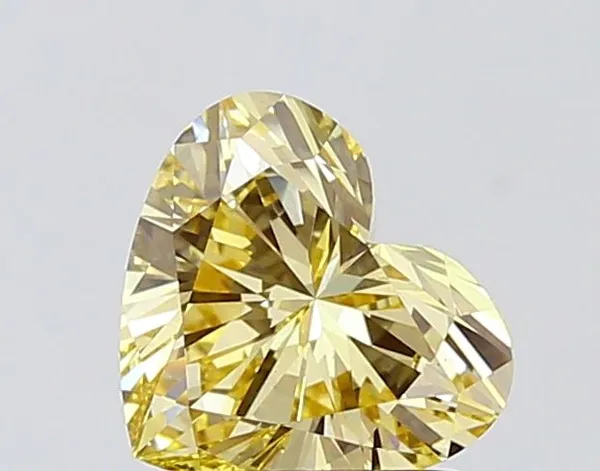 1.5ct HEART Fancy Intense Yellow VS1 Coloured Lab diamond