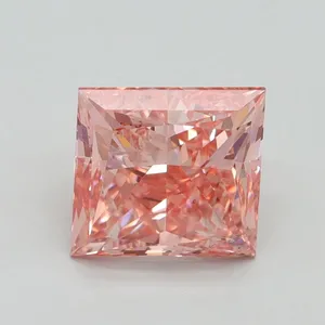 3.3ct PRINCESS Fancy Vivid Pink SI2 Coloured Lab diamond