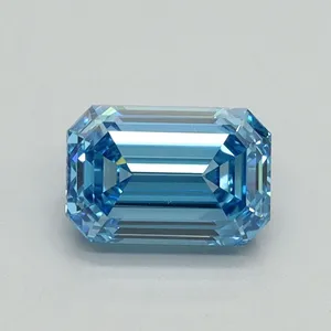 1.07ct EMERALD Fancy Vivid Blue VVS2 Coloured Lab diamond