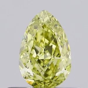 0.49ct PEAR Fancy Yellow VS1 Coloured Lab diamond