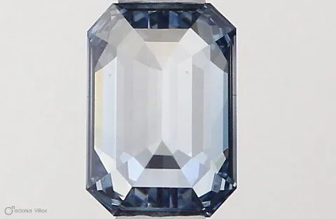 0.39ct EMERALD Fancy Intense Blue VVS2 Coloured Lab diamond