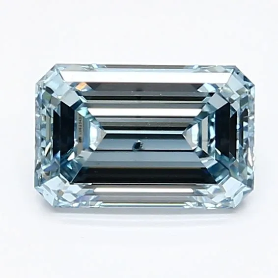 1.02ct EMERALD Fancy Intense Blue SI1 Coloured Lab diamond