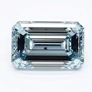 1.02ct EMERALD Fancy Intense Blue SI1 Coloured Lab diamond