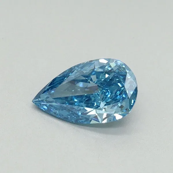 0.55ct PEAR Fancy Vivid Blue VS1 Coloured Lab diamond