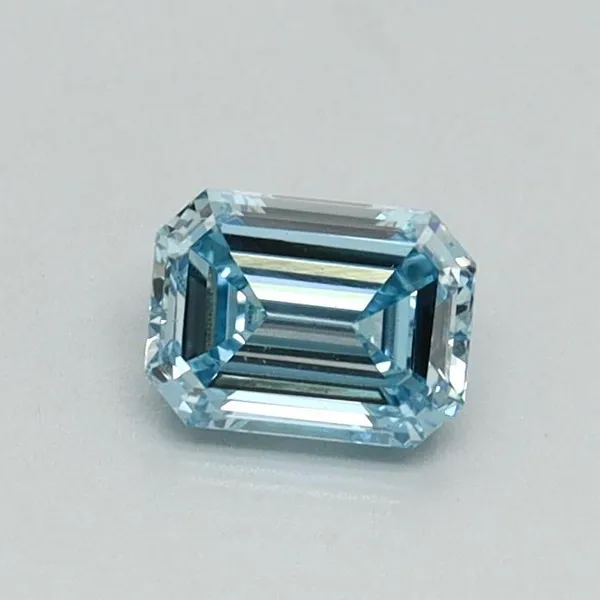 0.43ct EMERALD Fancy Intense Blue VS1 Coloured Lab diamond