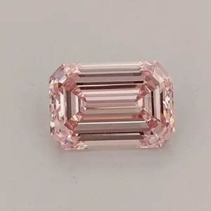 0.54ct EMERALD Fancy Intense Pink VS1 Coloured Lab diamond