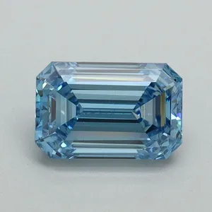 1.01ct EMERALD Fancy Vivid Blue VS1 Coloured Lab diamond