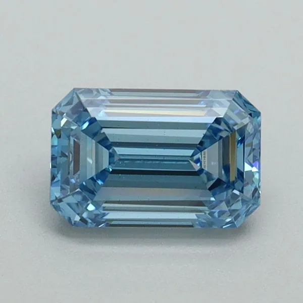 1.01ct EMERALD Fancy Vivid Blue VS1 Coloured Lab diamond