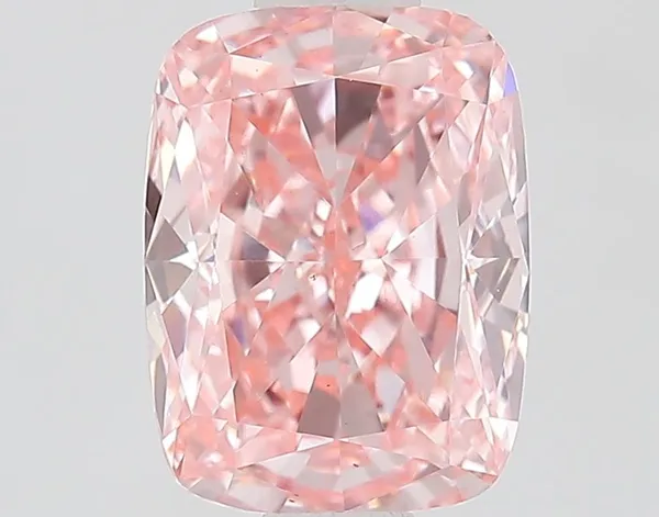 1.3ct CUSHION Fancy Vivid Pink VS1 Coloured Lab diamond