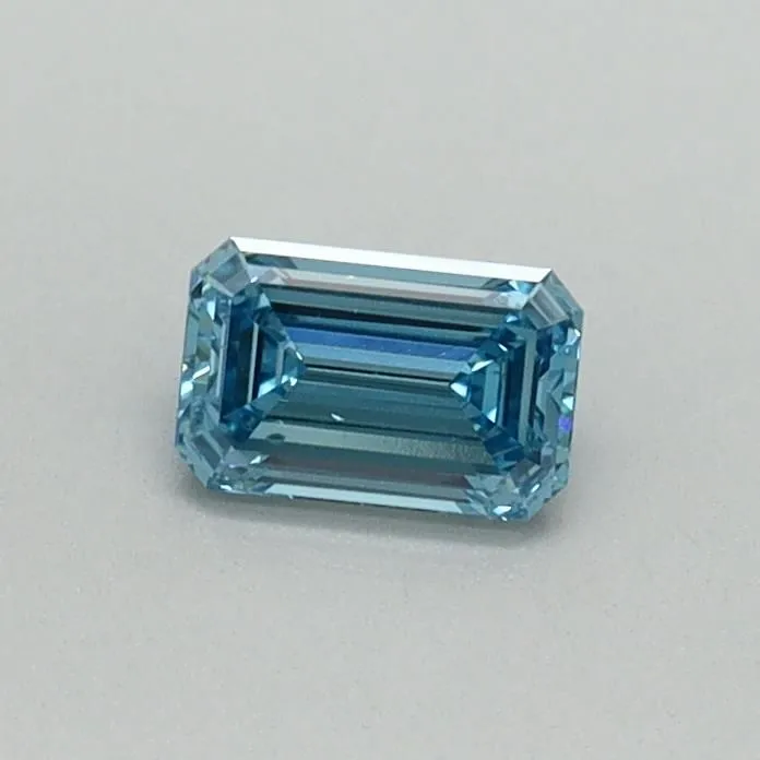 0.30ct EMERALD Fancy Vivid Blue VS2 Coloured Lab diamond