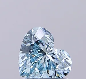1.07ct HEART Fancy Intense Greenish Blue VVS2 Coloured Lab diamond