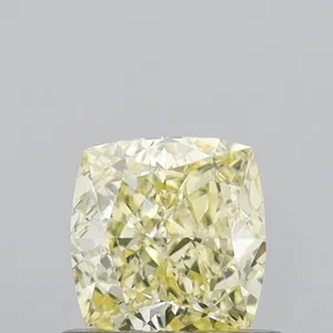 0.64ct CUSHION Fancy Light Yellow VVS2 Coloured Lab diamond